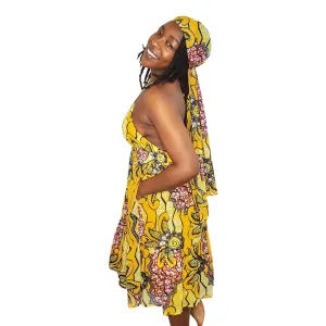 Yellow Garden Chiffon Headwrap/Scarf