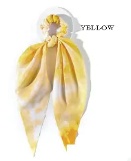 Yellow Watercolor Scrunchie Scarf