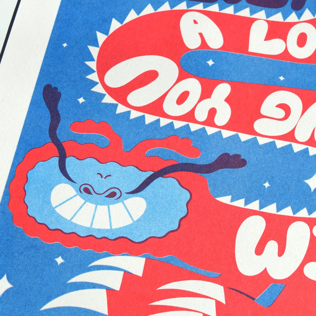 YUK FUN Long Life Dragon 2024 Riso Print