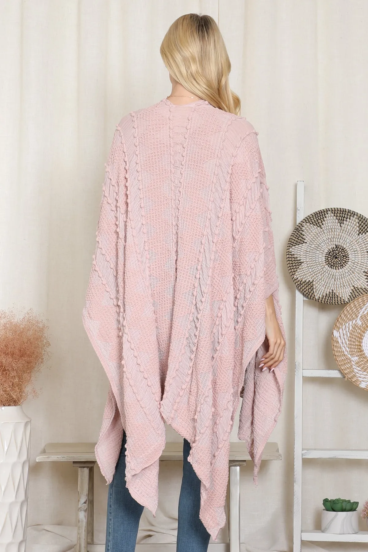 ZIGZAG POMPOM PALMER KIMONO