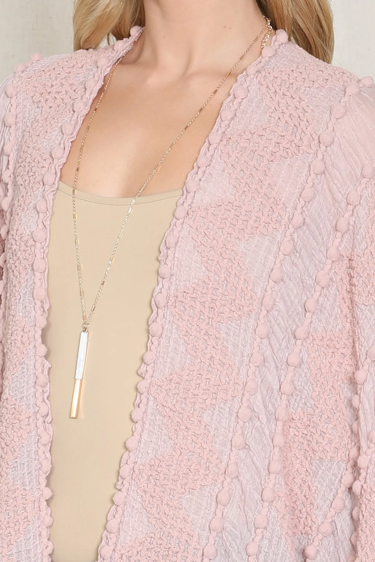 ZIGZAG POMPOM PALMER KIMONO