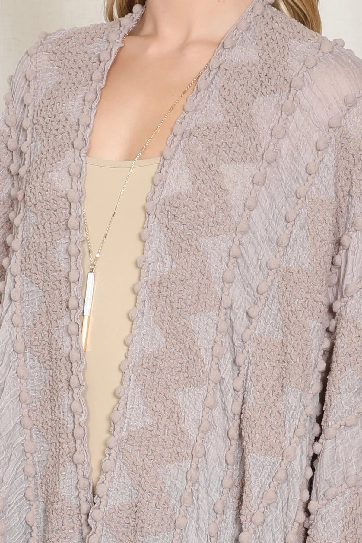 ZIGZAG POMPOM PALMER KIMONO