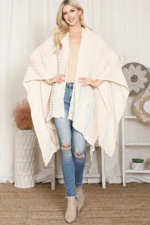 ZIGZAG POMPOM PALMER KIMONO