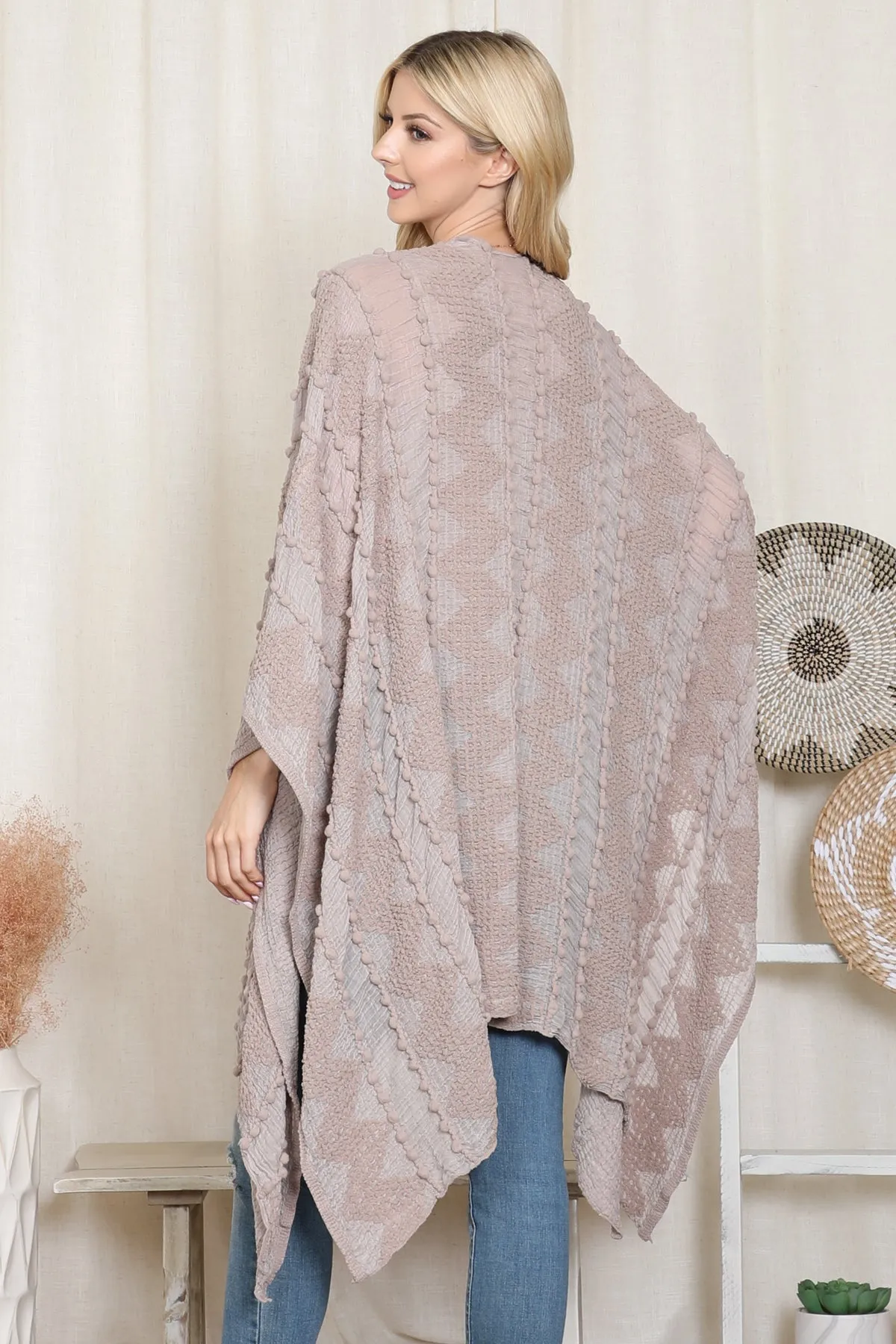 ZIGZAG POMPOM PALMER KIMONO